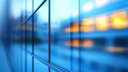 Blurred glass wall of modern business office building at the business center use for background in business concept