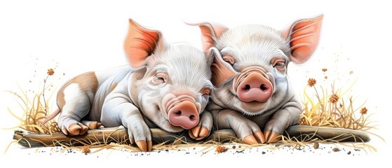 Pigs participating in a talent show