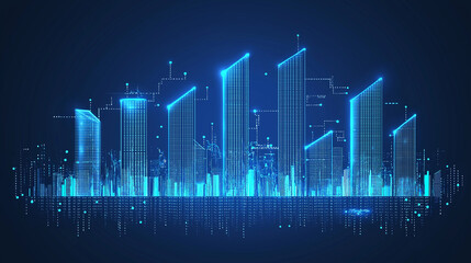 Naklejka premium future technology city night background