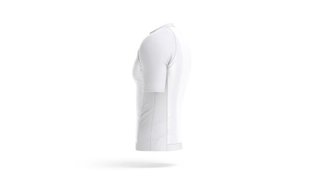 Blank white cycling zip jersey, looped rotation