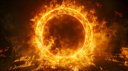 Fototapeta premium Fiery Ring Abstract Background Illustration