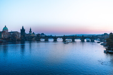Fototapeta premium city castle and charles bridge