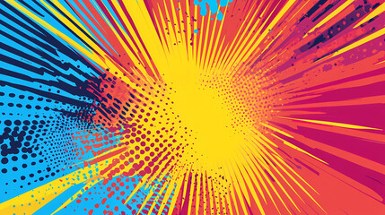 Fototapeta premium Abstract halftone pop art background. Popart. Illustration