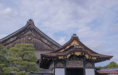 Fototapeta premium Ornate Golden Bird Designs and Wooden Craftsmanship at a japanese castle.