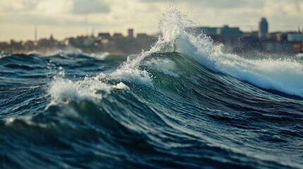 Naklejka premium waves in the sea