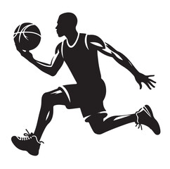 Basketball player silhouette vector illustration