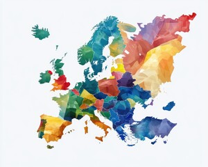 Detailed Geographic Map of Europe Featuring Regional Borders and Country Highlights