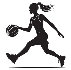 Basketball player silhouette vector illustration