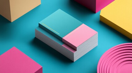 A professional business card mockup with customizable branding, showcasing vibrant colors, a sleek modern design, and high-end textures, perfect for personalized business presentations