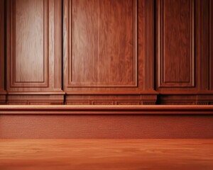 Courtroom scene, detailed legal frameworks and rules representation, 3D illustration