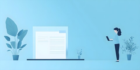 Obraz premium A person who concentrates on writing a text