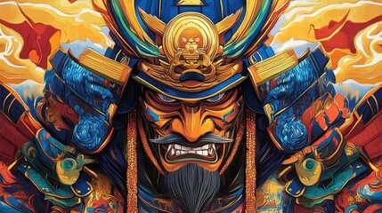 Fototapeta premium abstract illustration of a samurai