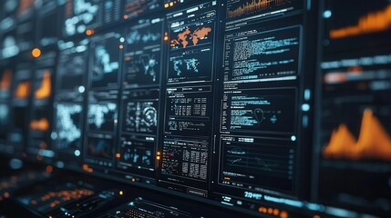 Fototapeta premium Law enforcement office, detailed rules and legal charts, futuristic visuals, 3D illustration