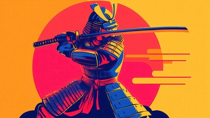 abstract illustration of a samurai