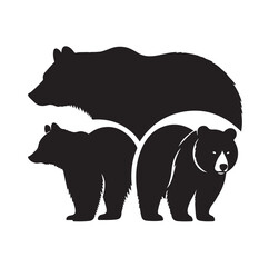 Obraz premium bear silhouette illustration vector