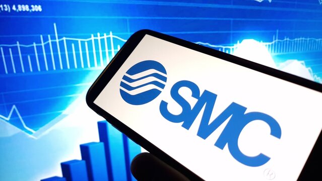 Konskie, Poland - November 24, 2024: SMC Corporation logo displayed on mobile phone