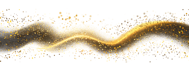 Gold Foil, gold splatter, glitter Gold, stroke Gold on transparent background.Festive background with gold glitter and confetti for celebration with glowing golden particles.