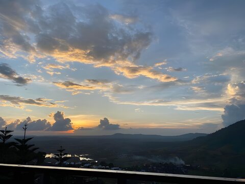 sunset over the city