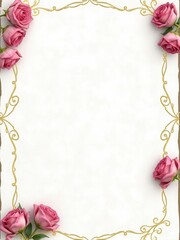 pink rose frame