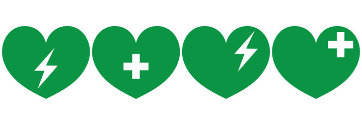 Obraz premium AED emergency defibrillator icon sign symbol