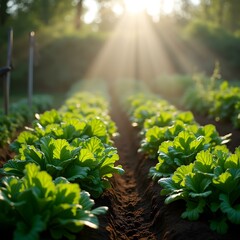 Vegetable Garden In The Morning
