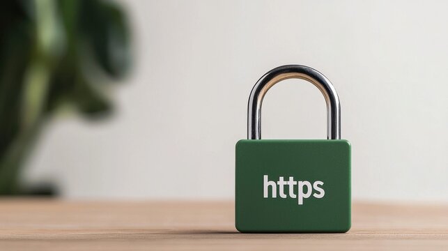 SSL certificate validation Secure HTTPS padlock symbolizing online safety and encryption.