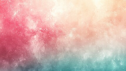 Fototapeta premium A minimalist pastel gradient background blending muted pink, mint, and cream tones. Soft textures create depth, while subtle sparkles add a whimsical touch. The clean, fresh look is versatile 