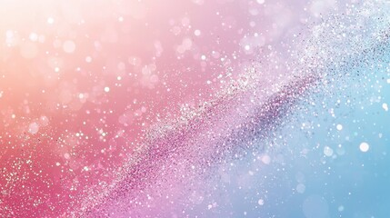 Fototapeta premium A pastel gradient background blending soft pink, lilac, and pale aqua hues. Gentle sparkles scattered across the design create a whimsical and uplifting mood. Perfect for lighthearted and dreamy 