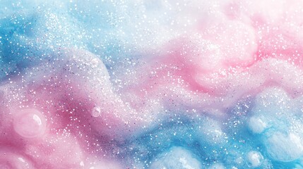 Fototapeta premium A pastel-inspired gradient background transitioning from baby blue to pale pink, with subtle sparkling textures. The soft tones create a dreamy and uplifting atmosphere, perfect for light and 