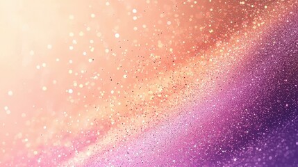 Fototapeta premium A serene gradient background transitioning from soft pastel peach to gentle lavender, with subtle sparkling particles scattered across the design. The smooth blend of colors creates a dreamy 