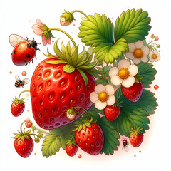 Strawberry abstract art or illustration background template
