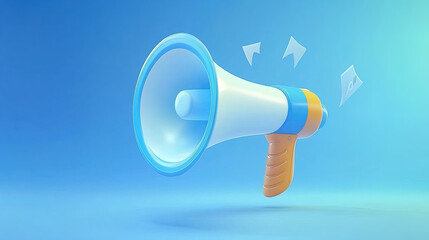 cartoon illustration of megaphone for e-commerce promotion