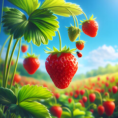 Strawberry abstract art or illustration background template