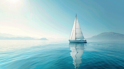 Obraz premium photograph of Luxurious white sailboat with sleek design