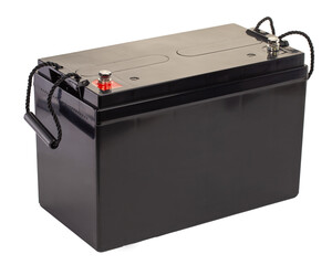 Large black industrial battery with handles