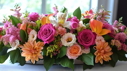 Obraz premium 20. A beautiful floral arrangement as a centerpiece for a birthday table
