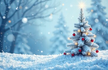 Obraz premium Beautiful festive Christmas background white, blue, silver colours 