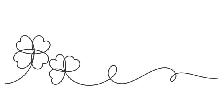st patrick festival line art background clover pattern vector illustration