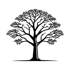 Obraz premium Simple Vector Icon of a Ceiba Tree – Logo Design Illustration