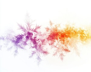 Fototapeta premium Vibrant abstract fractal design with purple, orange, and white hues on a clean background.