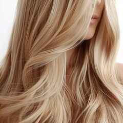 Naklejka premium Blonde hair on white background