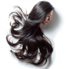 Fototapeta premium Female hair on white background