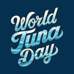 World Tuna Day ocean waves design graphic
