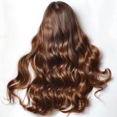 Fototapeta premium Healthy wavy female hair isolated on white background.