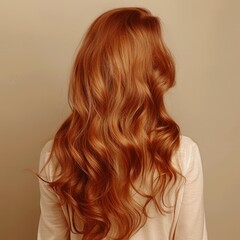 Fototapeta premium Lively hair on a beige background.