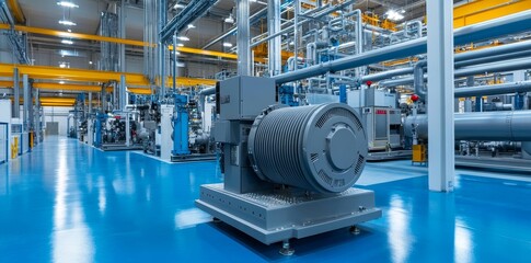 Fototapeta premium Modern Industrial Facility Showcasing Advanced Machinery and Technology