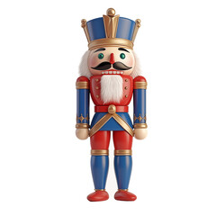 3d nutcracker figurine toy style icon on white background