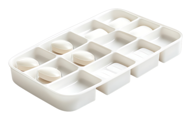 Versatile White Storage Tray with Divided Sections for Organizing Items