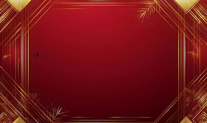 Elegant red and gold geometric background with a central space for text or images.  The design features intersecting lines, creating a frame effect.