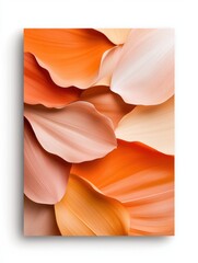 An abstract art piece displaying warm orange petal layers that evoke a sense of warmth and comfort, highlighting artistic creativity and modern design.